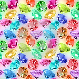Seamless pattern of motley crystals photo