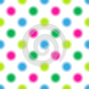 Seamless pattern in multi-colored polka dots