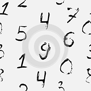A seamless pattern of multicolored digits