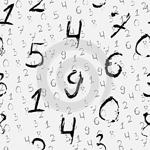 A seamless pattern of multicolored digits.