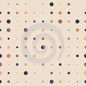 Seamless pattern. Multicolored dots on the background with a grid. Abstract pattern