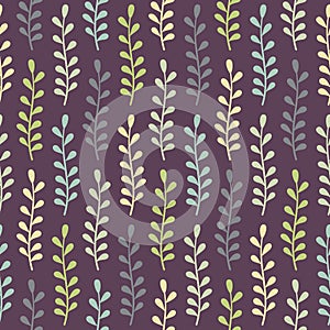 Seamless pattern with multicolored plants