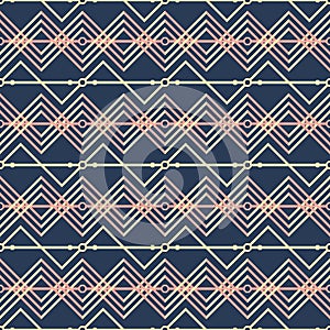 Seamless pattern with multiple zigzag in yellow, blue, pink colo