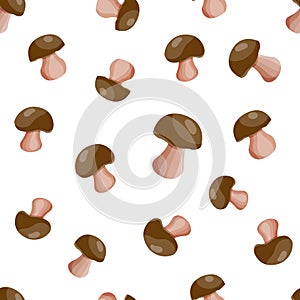 Seamless pattern with mushroom, autumn art vector