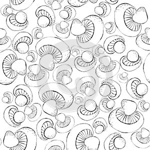 Seamless pattern. Mushrooms coloring background