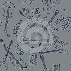 Seamless pattern with musical instruments