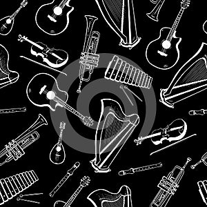 Seamless pattern with musical instruments