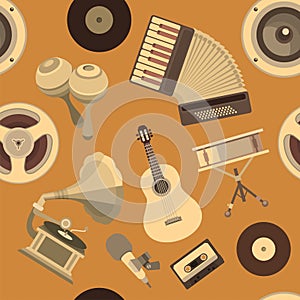 Seamless Pattern Musical Instruments