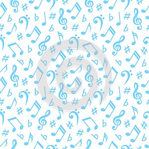 Seamless pattern with musical notes