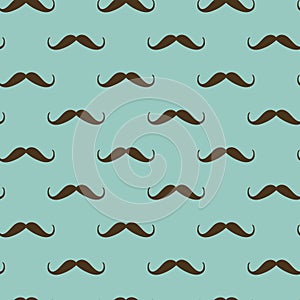 Seamless pattern with mustache