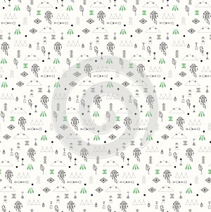 Seamless pattern with native American symbols