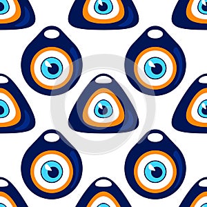 Seamless pattern with Nazar amulet