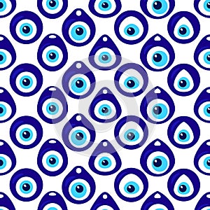 Seamless pattern with Nazar amulet