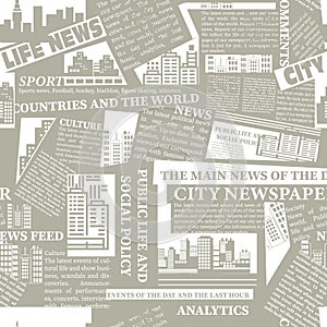 Seamless pattern of newspaper clippings