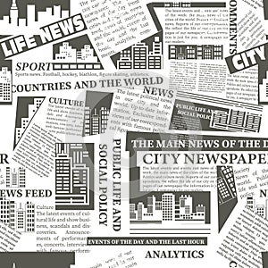 Seamless pattern of newspaper clippings