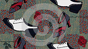 Seamless pattern. Objects are symbols of tango photo
