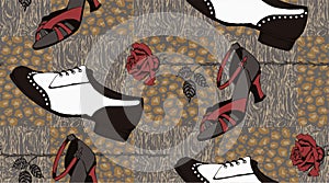 Seamless pattern. Objects are symbols of tango photo