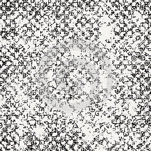 Seamless pattern with occult signs and magic runes