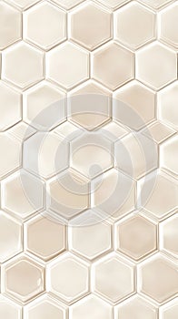 Hexagonal Tiles Seamless Pattern Beige Ceramic.