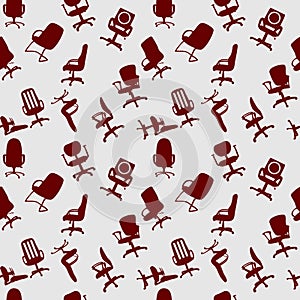 Seamless pattern of Office chairs silhouettes