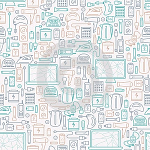 Seamless pattern with old appliances