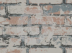 Seamless pattern with old brown brick wall