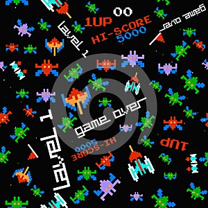 Seamless pattern old computer game