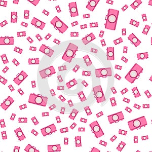 Seamless pattern. Old fashioned camera style flat