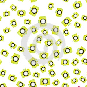Seamless pattern. Old fashioned camera style flat