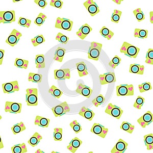 Seamless pattern. Old fashioned camera style flat