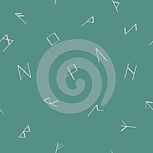 Seamless pattern with old Runic letters