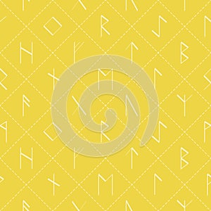 Seamless pattern with old Runic letters