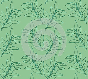 Seamless pattern olive branch