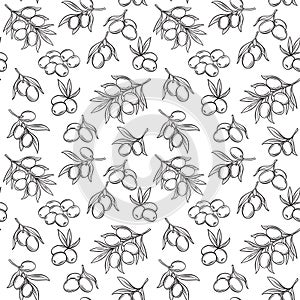 Seamless pattern with olives