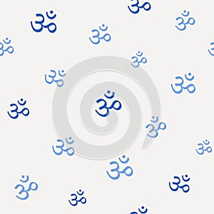 Seamless pattern Om,Aum,symbol of divine Trimurti triad of Brahma, Vishnu and Shiva.Sacred sound,primordial mantra,word of power,