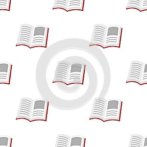 Open Book Flat Icon Seamless Pattern