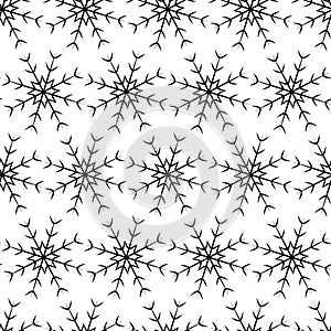 Seamless pattern of openwork abstract snowflake. Vector repeat texture. Abstract background. Isolate