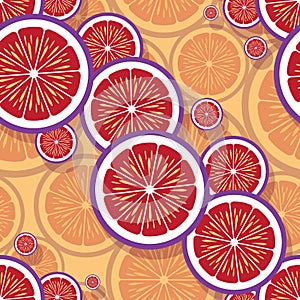 Seamless pattern of orange fruit slice graphics.