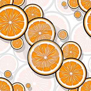 Seamless pattern of orange fruit slice graphics.