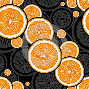 Seamless pattern of orange fruit slice graphics.