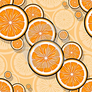 Seamless pattern of orange fruit slice graphics.