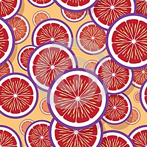 Seamless pattern of orange fruit slice graphics.