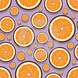 Seamless pattern of orange fruit slice graphics.