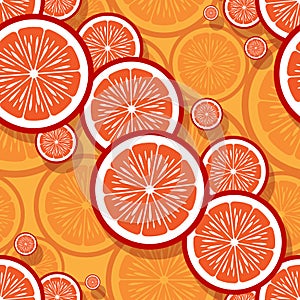 Seamless pattern of orange fruit slice graphics.