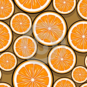 Seamless pattern of orange fruit slice graphics.