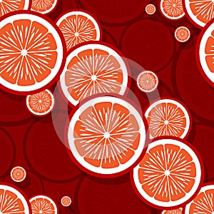 Seamless pattern of orange fruit slice graphics.