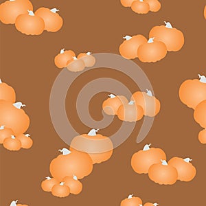 Seamless pattern with orange pumpkins vector - Halloween pumpkin theme