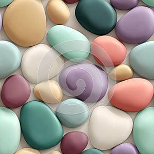 Seamless Pattern of Organic Blobs with Pastel Clay-Like Texture