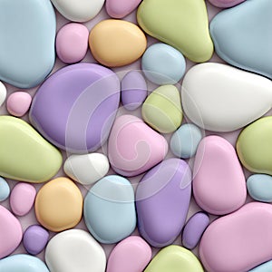 Seamless Pattern of Organic Blobs with Pastel Clay-Like Texture