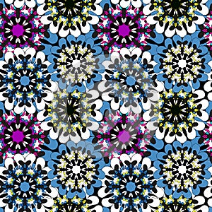 Seamless pattern in oriental style colorful ornamental background with mandala elements Islam Arabic Asian motifs